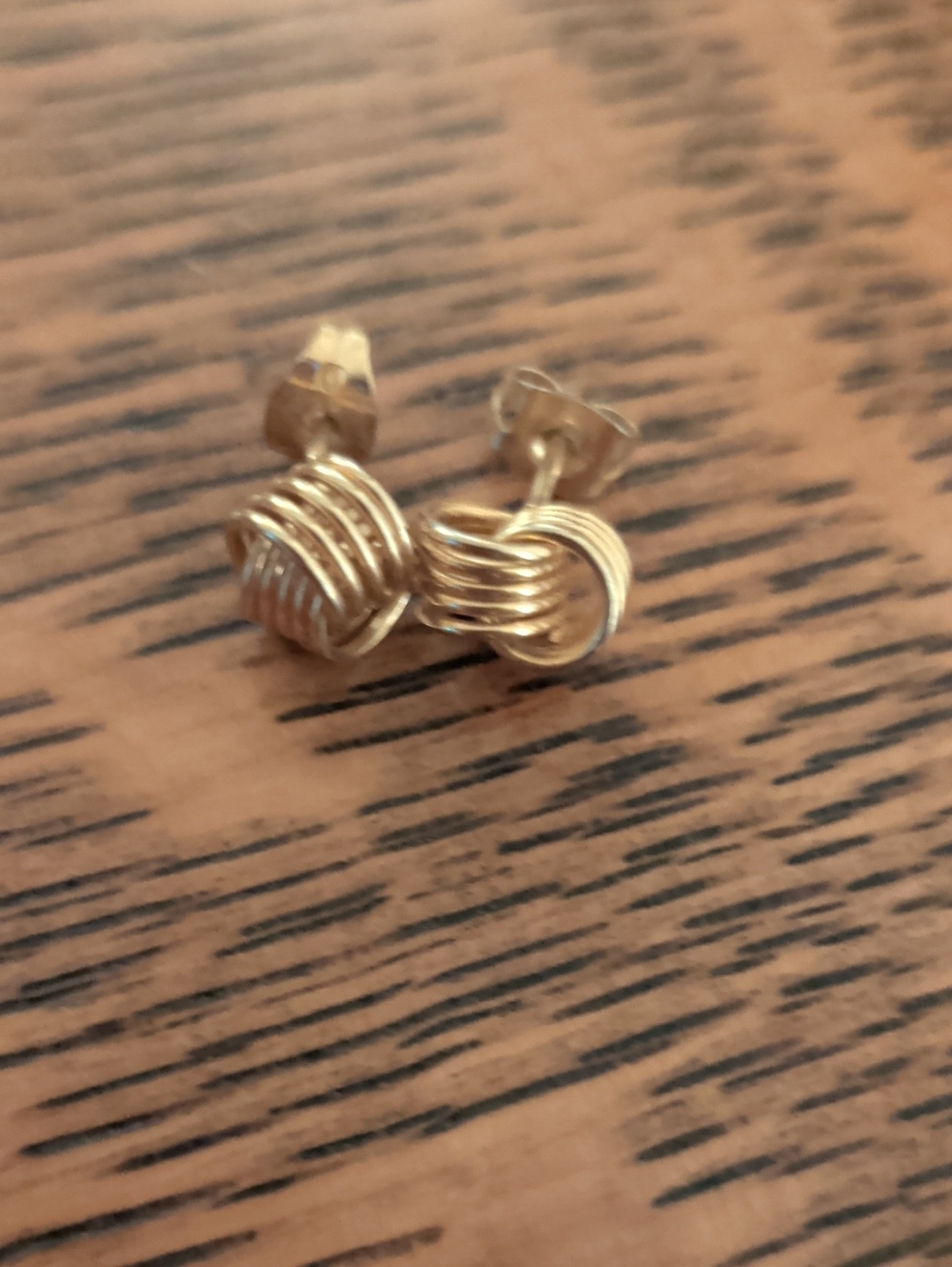 Gold Knot Stud Earrings